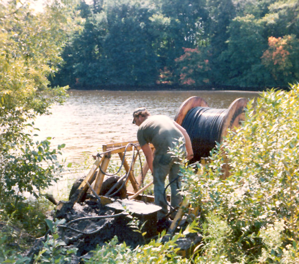 photo of underground line being plowed in Red Lake